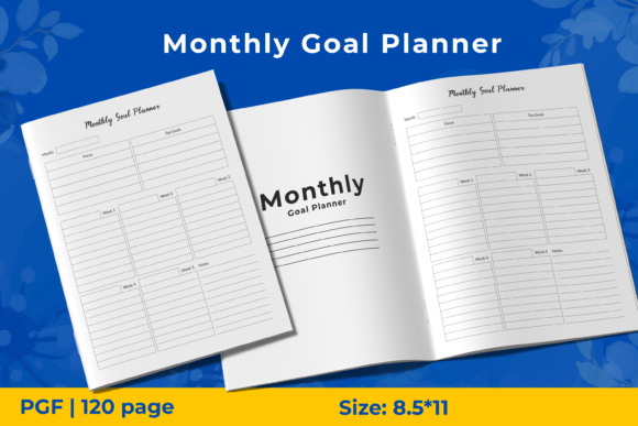 Download Monthly Goal Planner KDP Interiors - Monthly goal planner Collection