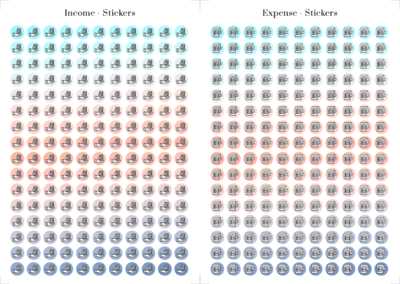 Download Income Expense Sticker Sheets - Expense Collection