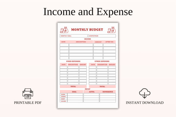 Download Monthly Income and Expense Sheet PDF - Expense Collection