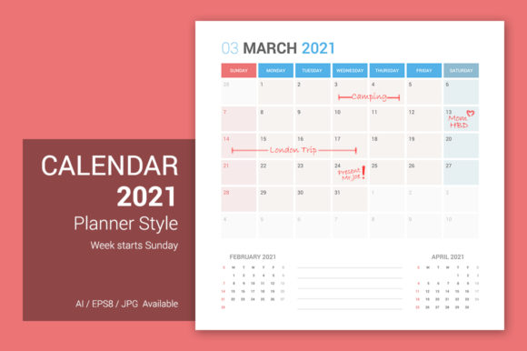 Download Calendar 2021 Planner Sunday Start - 2021 planner Collection