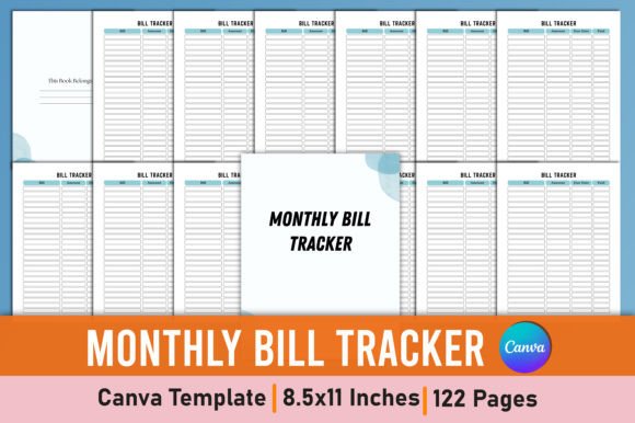 Download Monthly Bill Tracker Canva Interior - Premium Resources