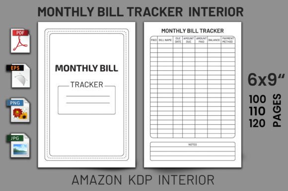 Download Monthly Bill Tracker - KDP Interior - Premium Bundle