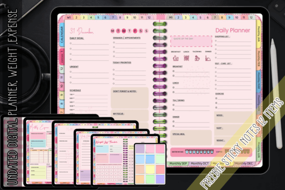 Download Undated Digital Planner, Weight ,Expense - Expense Collection