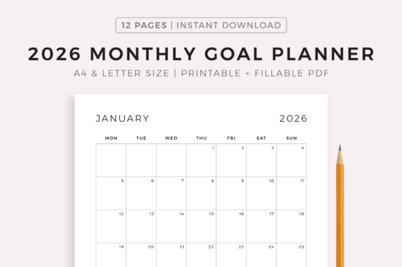 Download 2026 Monthly Goal Planner - Monthly goal planner Collection