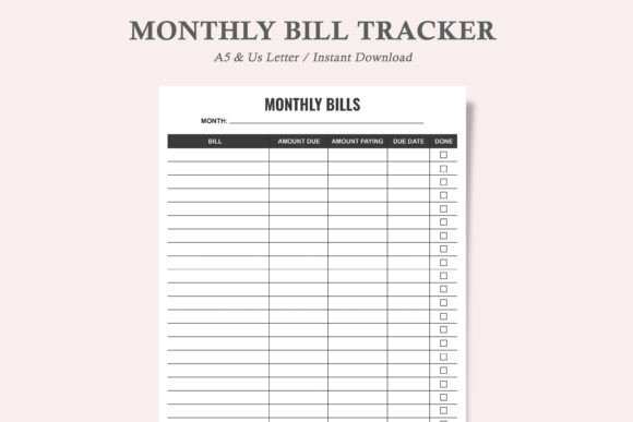 Download Monthly Bill Tracker, - Monthly bill tracker Collection
