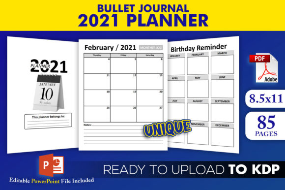Download Bullet Journal 2021 Planner KDP Interior - 2021 planner Collection