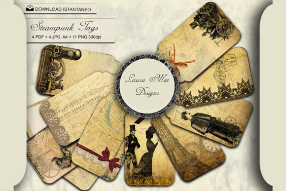 Download STEAMPUNK TAG, Printable Tags - Premium Resources