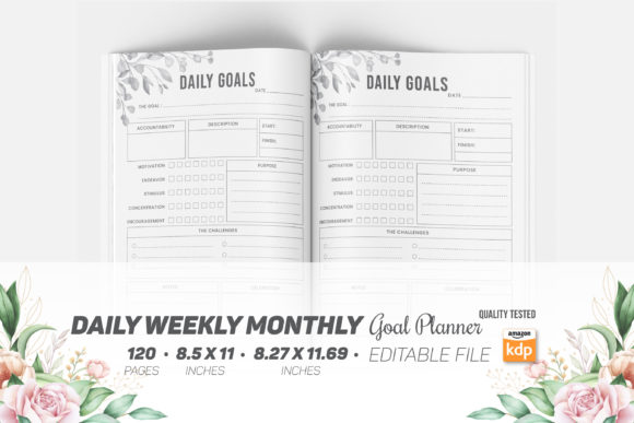 Download Daily Weekly Monthly Goal Planner - Monthly goal planner Collection